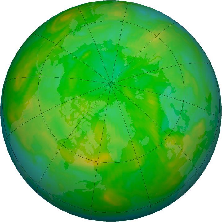 Arctic ozone map for 01 July 1997